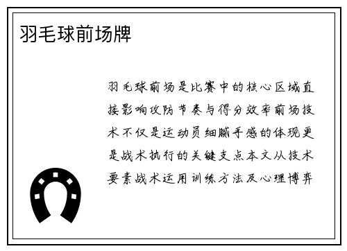 羽毛球前场牌